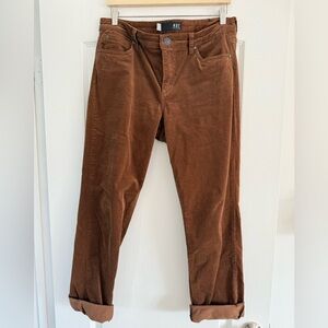 Kut from the Kloth Catherine Boyfriend Corduroy Jeans Brown/Caramel Size 10